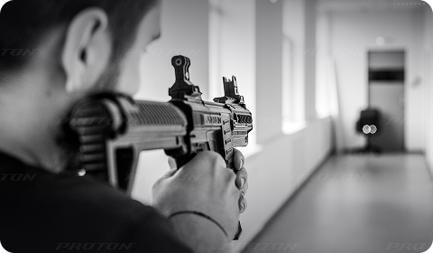 Тестирование тагера PROTON: трехкомпонентный апертурный прицел 